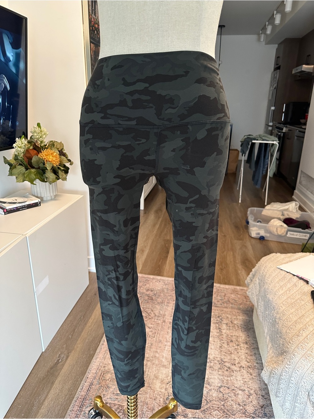 High-Waist Camo Align Legging - Dark Green/Black